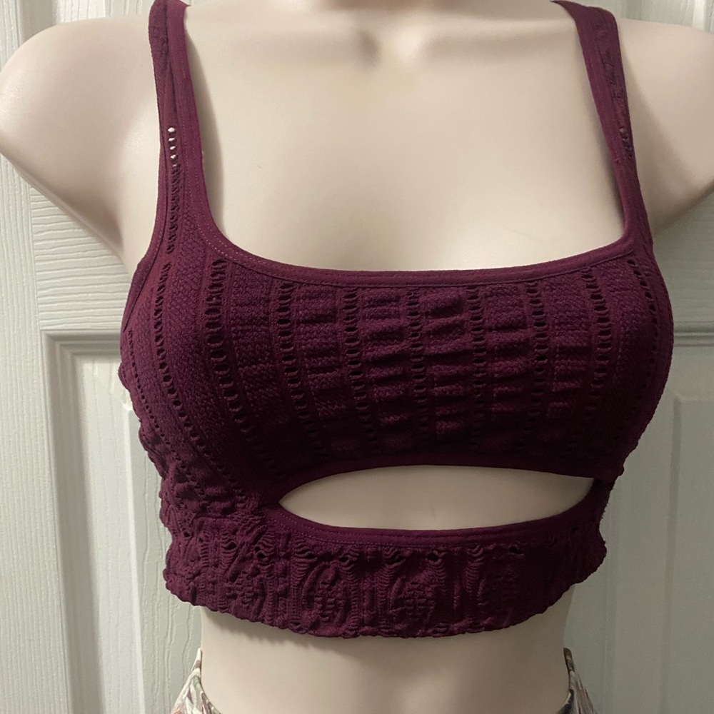 Free people maroon top/bra size xs/s